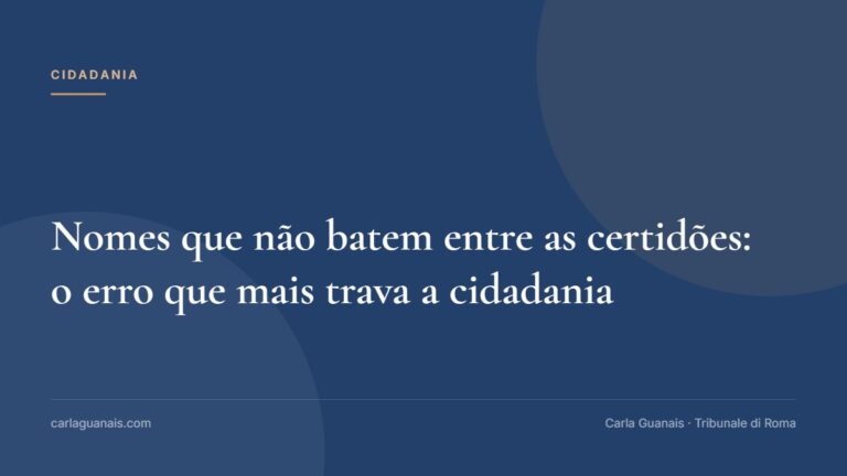 Nomes que não batem entre as certidões: o erro que mais trava a cidadania