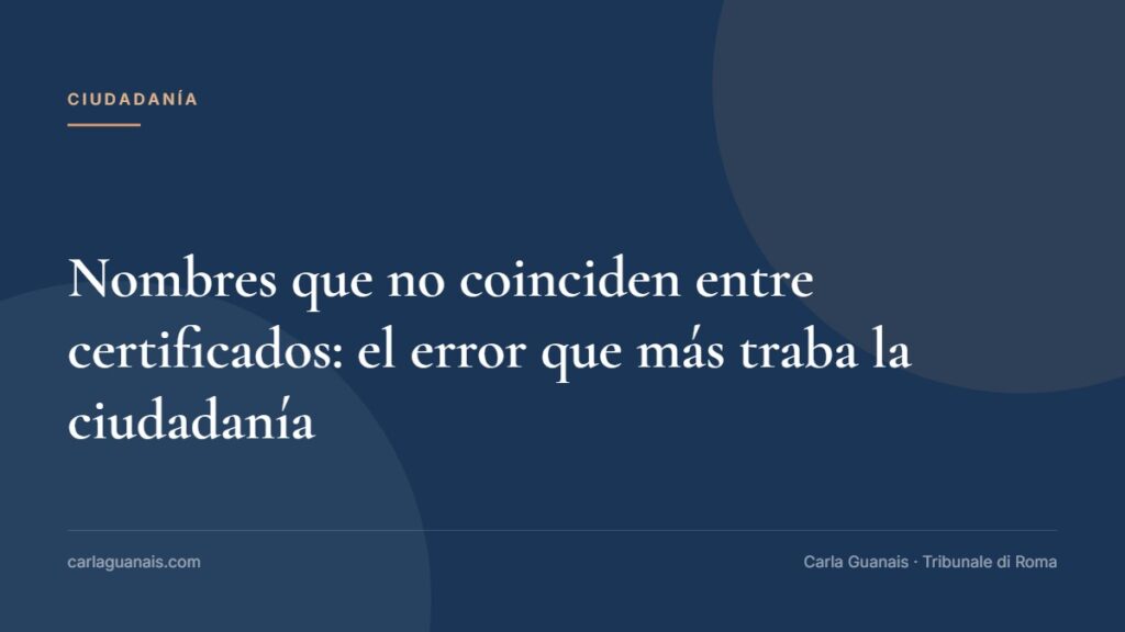 Nombres que no coinciden entre certificados: el error que más traba la ciudadanía